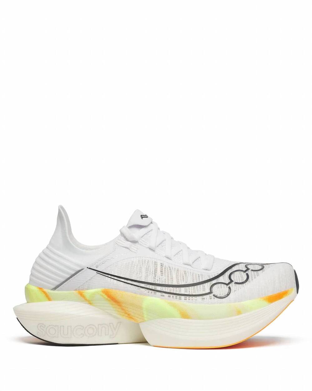 NEW SAUCONY men's endorphin elite 2 running shoes in white peel